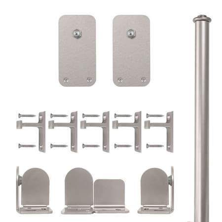 Quiet Glide Satin Nickel 96" Basic Rectangle Sliding Door Hardware QG.1300.BR-96.02
